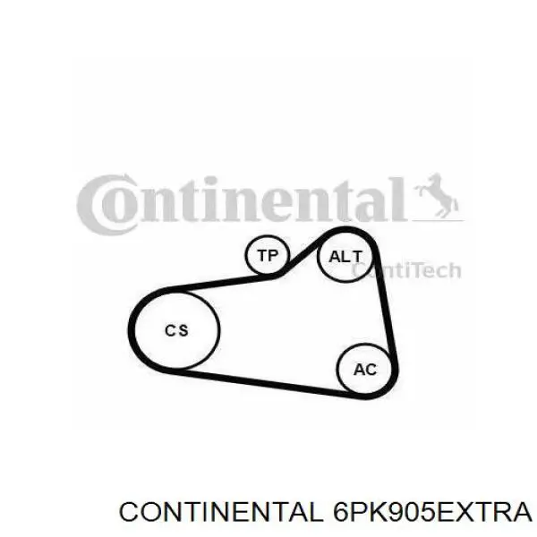 Купити 6PK905EXTRA Continental/Siemens Ремінь генератора