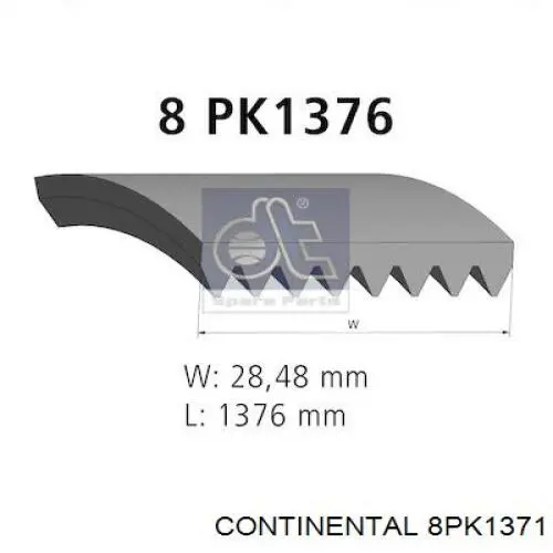 8PK1376 Optibelt Поліклиновий ремінь