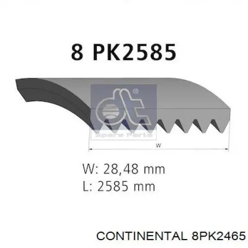 Ремінь генератора 8PK2465 Continental/Siemens