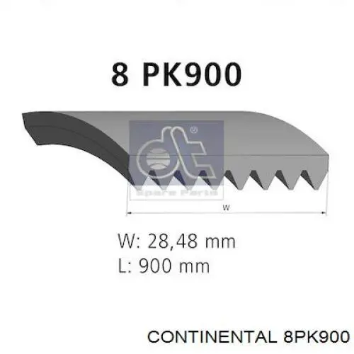 Ремінь генератора 8PK900 Continental/Siemens