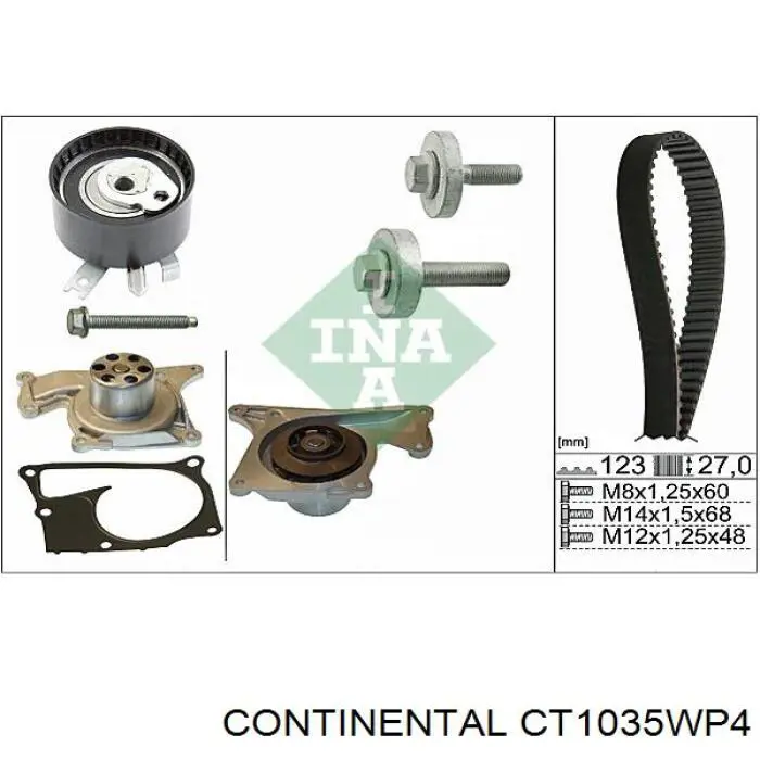 Комплект ГРМ Continental/Siemens CT1035WP4 ціна, від 109.35 USD