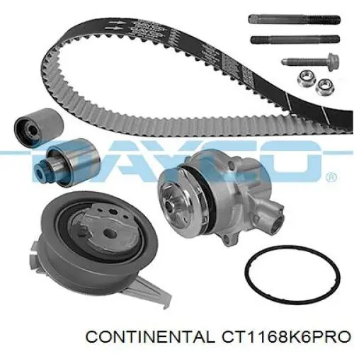 Комплект ГРМ Continental/Siemens CT1168K6PRO ціна, від 115.61 USD