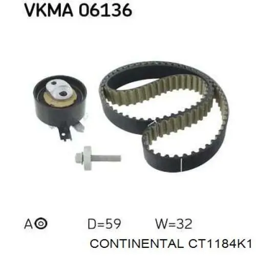 Комплект ГРМ Continental/Siemens CT1184K1 ціна, від 74.99 USD
