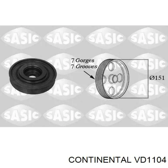 Купити VD1104 Continental/Siemens Шків колінчастого вала