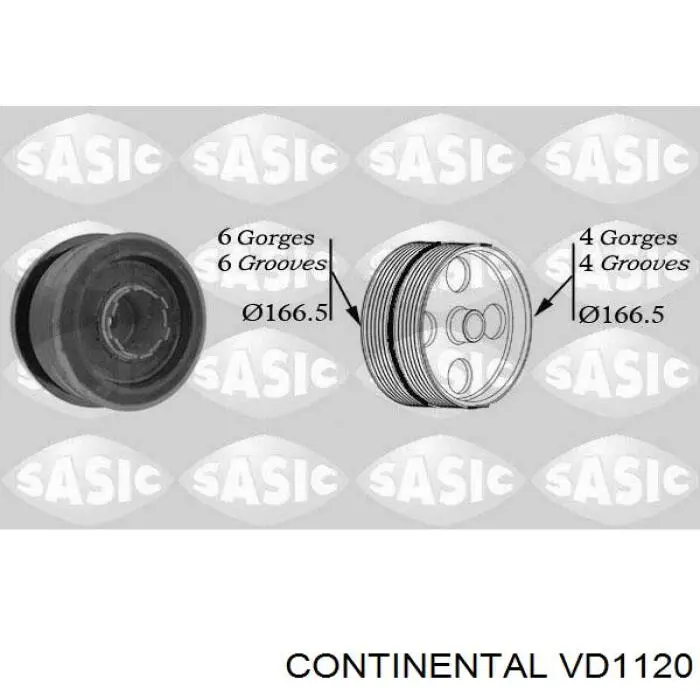 Шків колінвала (демпфер ) Continental/Siemens VD1120 ціна, від 173.91 USD