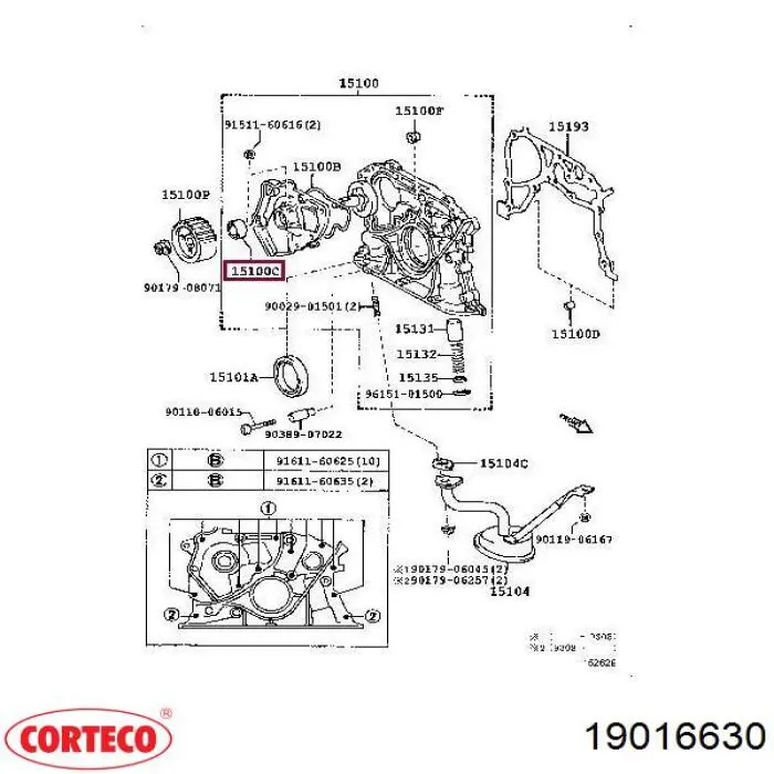 Сальник масляного насосу 19016630 Corteco