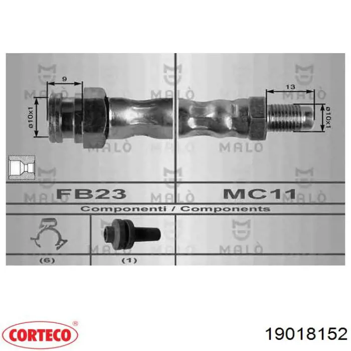 Гальмівні шланги передні 71736973 Fiat/Alfa/Lancia