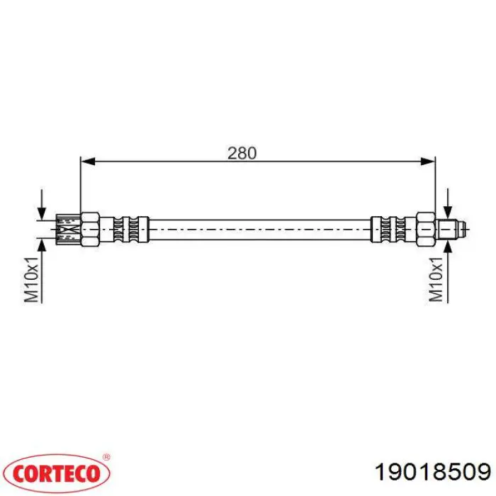 Шланг гальмівний задній Corteco 19018509 ціна, від 4.83 USD