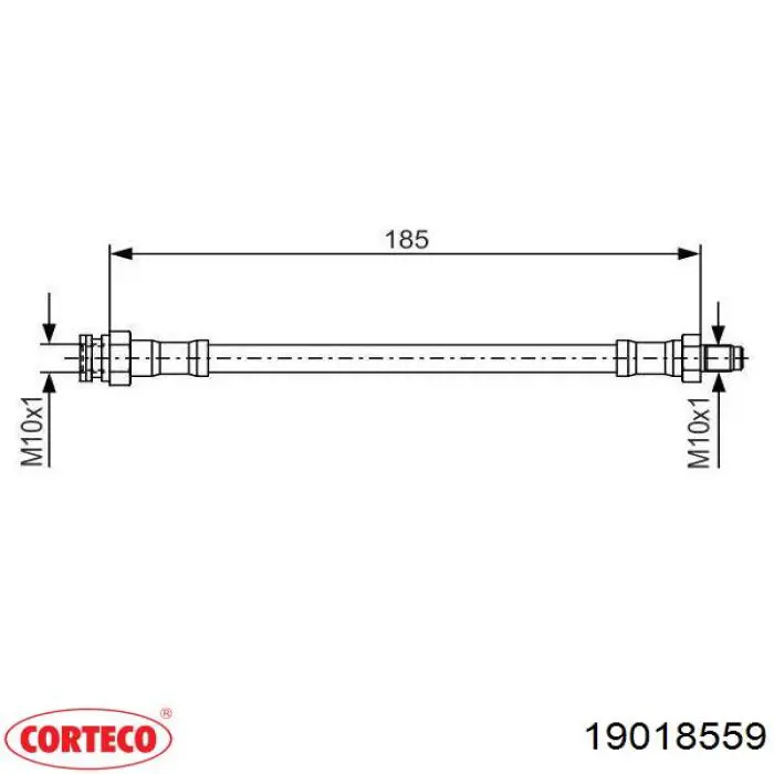 Шланг гальмівний задній 19018559 Corteco