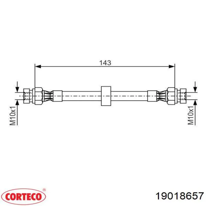 Шланг гальмівний задній 19018657 Corteco