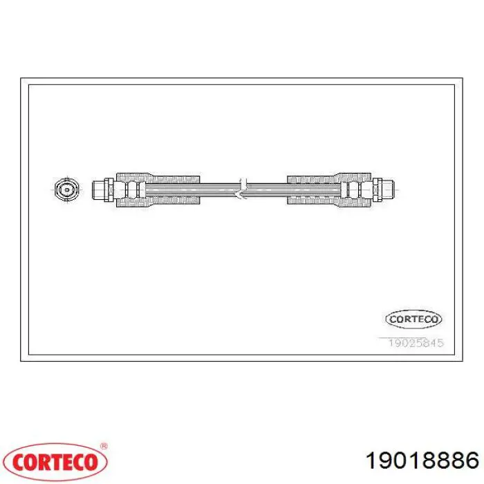 Шланг гальмівний передній Corteco 19018886 ціна, від 7.66 USD