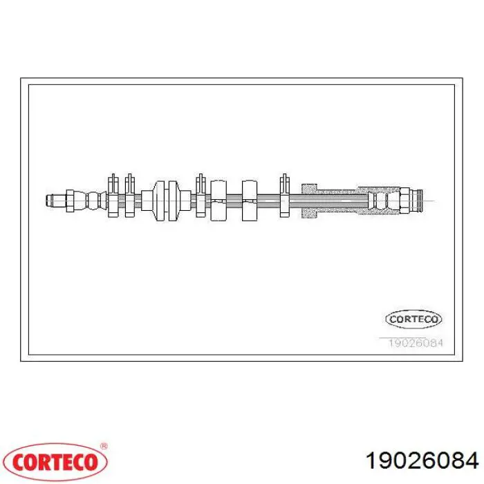 Шланг гальмівний передній, лівий 19026084 Corteco