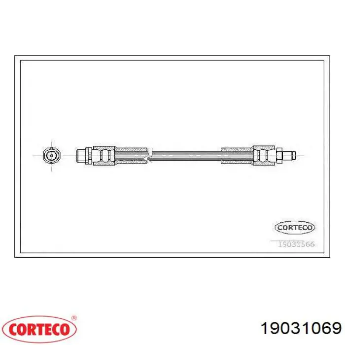 Шланг гальмівний задній 19031069 Corteco