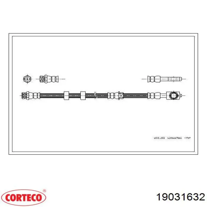 Шланг гальмівний передній 19031632 Corteco