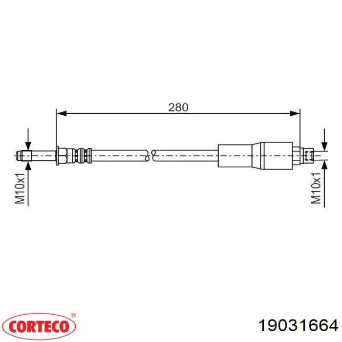 Шланг гальмівний задній Corteco 19031664 ціна, від 7.13 USD