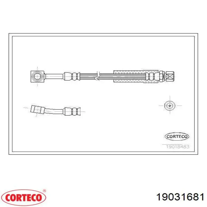 Шланг гальмівний передній Corteco 19031681 ціна, від 6.36 USD