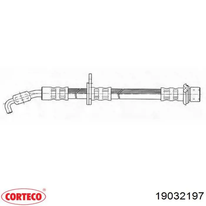 Шланг гальмівний передній, правий Corteco 19032197 ціна, від 13.25 USD