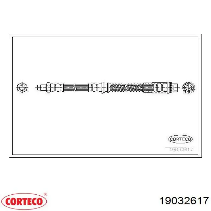 Шланг гальмівний передній 19032617 Corteco