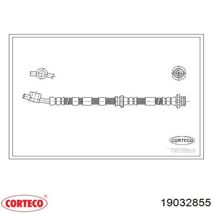 Шланг гальмівний передній, лівий 19032855 Corteco