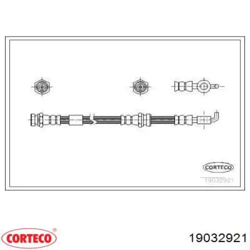 Шланг гальмівний передній Corteco 19032921 ціна, від 19.70 USD