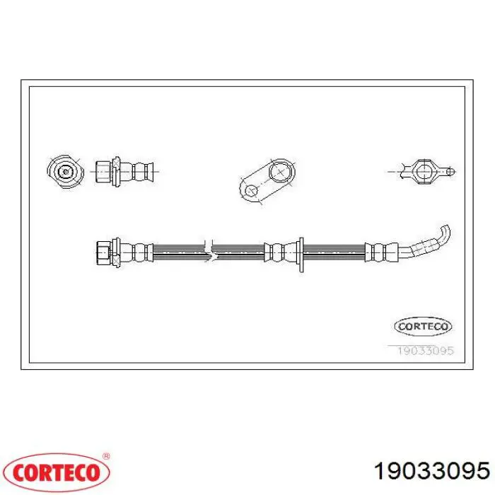 Шланг гальмівний передній, правий 19033095 Corteco