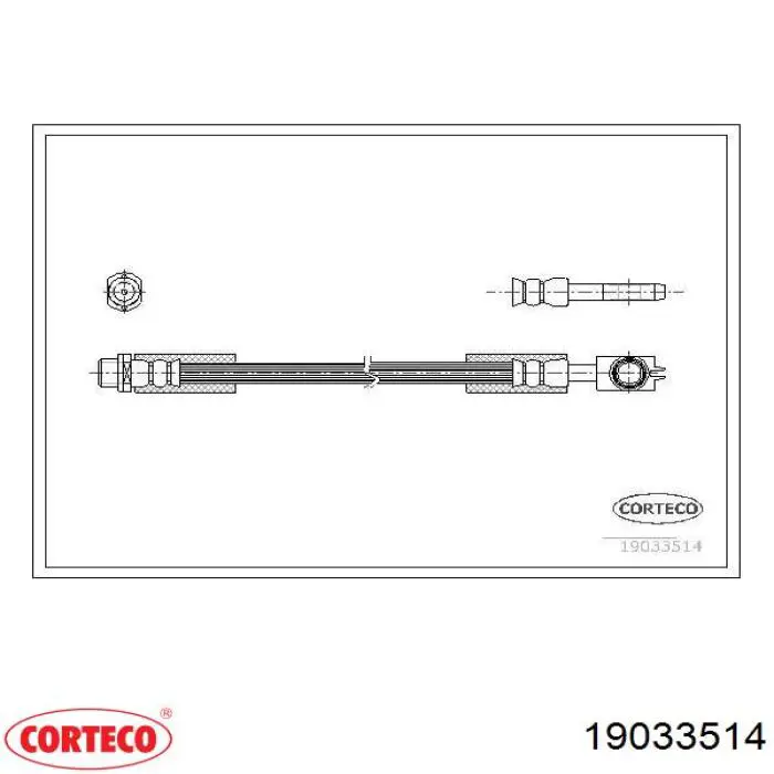 Шланг гальмівний задній 19033514 Corteco