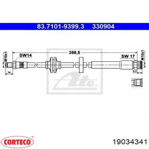 Купити 60698796 Fiat/Alfa/Lancia Шланг гальмівний задній