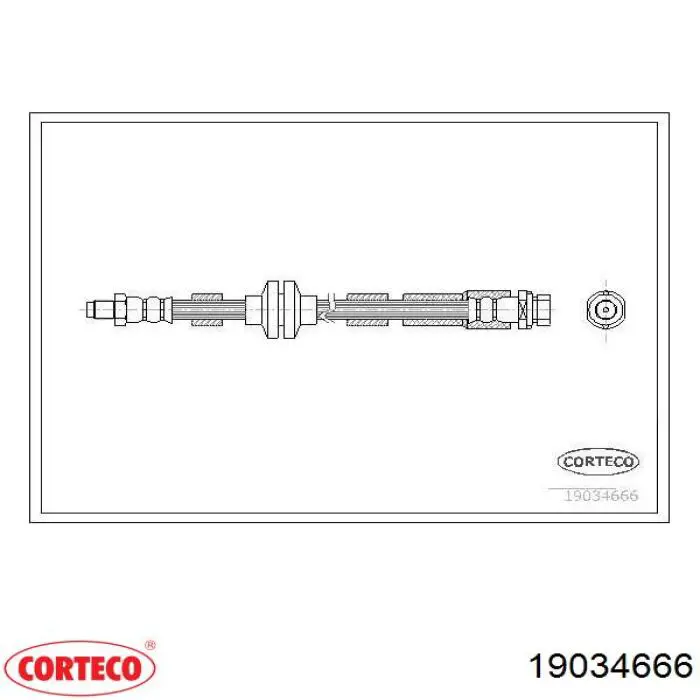 Шланг гальмівний задній 19034666 Corteco