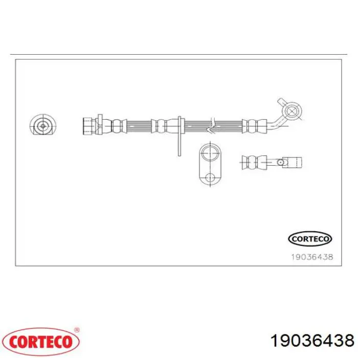 Шланг гальмівний задній 19036438 Corteco