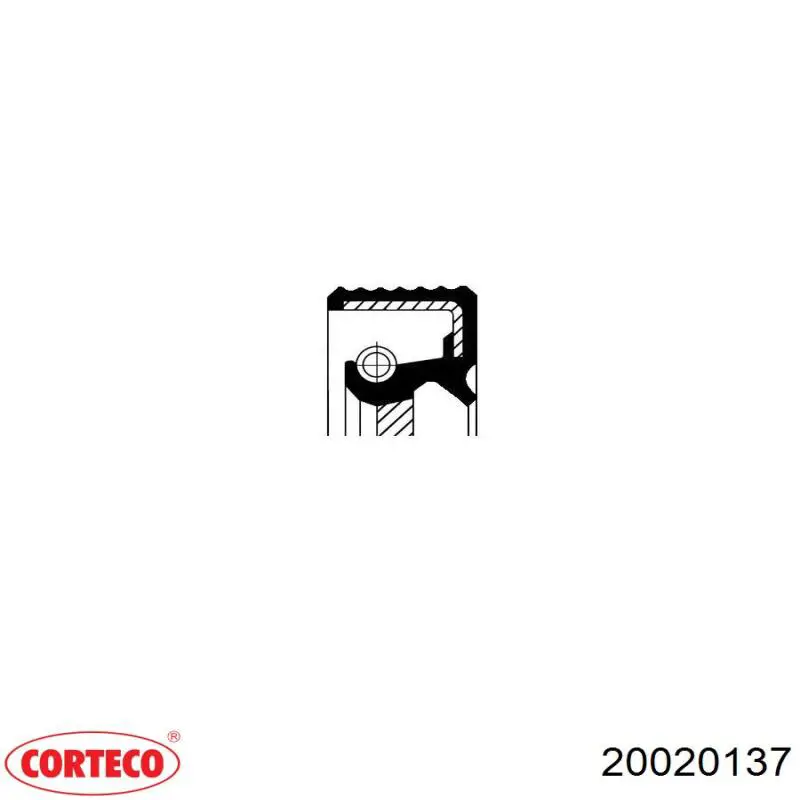 Сальник піввісі переднього моста, лівої 20020137 Corteco