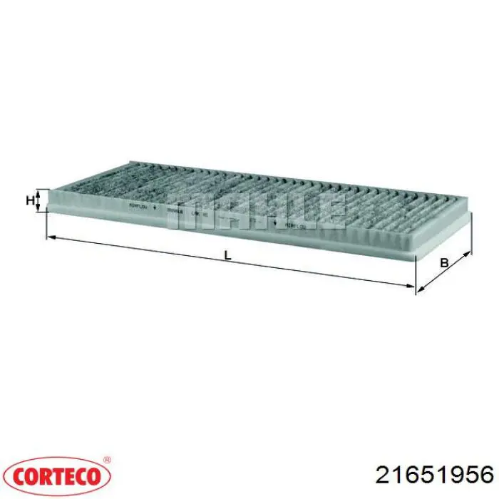 Купити 21651956 Corteco Фільтр салону вугільний