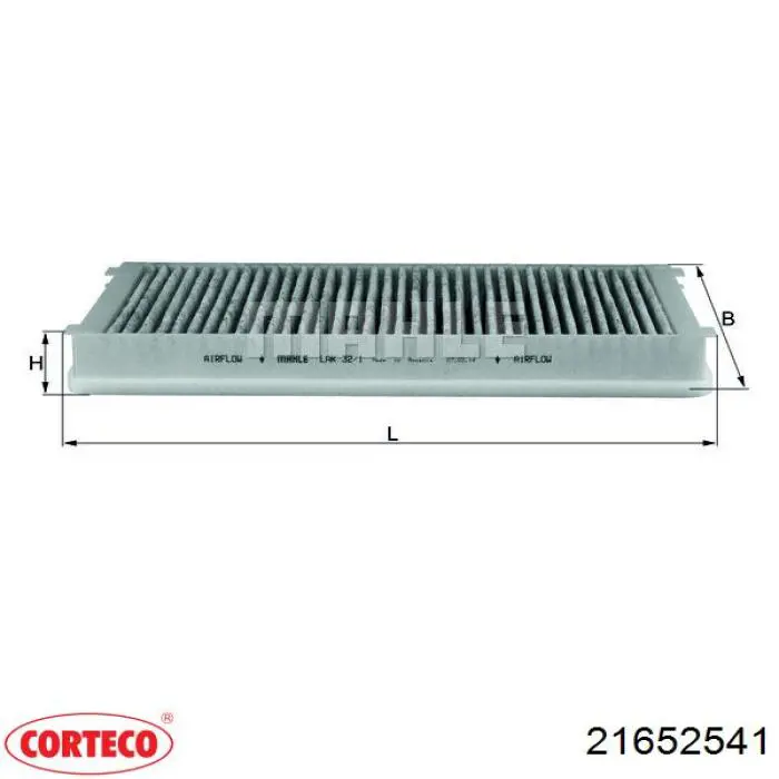 Фільтр салону 21652541 Corteco