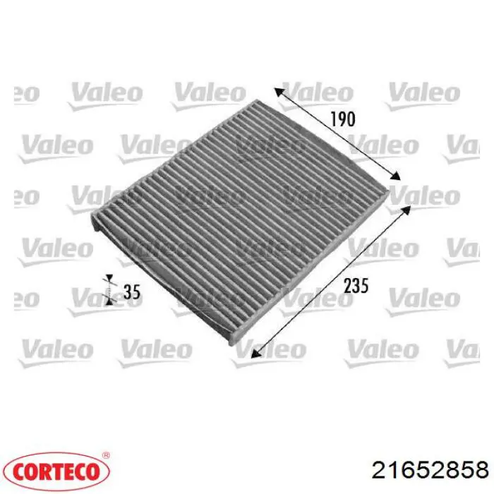 Фільтр повітряний обігрівача Corteco 21652858 ціна, від 6.19 USD