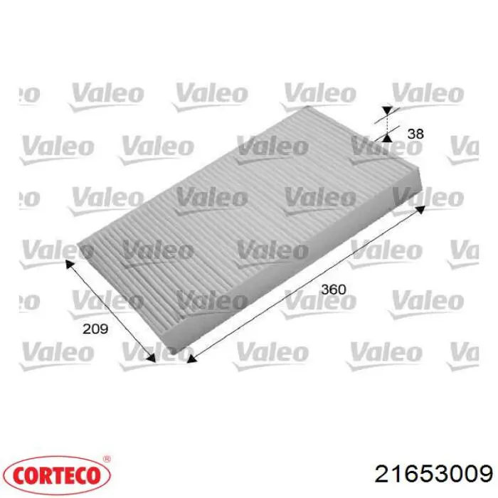 Фільтр салону 21653009 Corteco