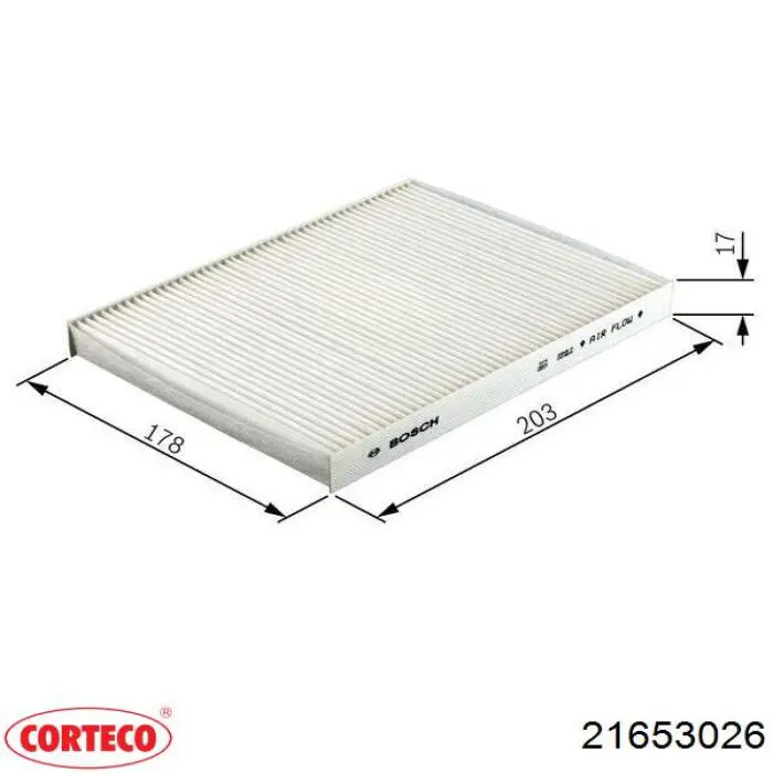 Фільтр повітряний обігрівача Corteco 21653026 ціна, від 6.04 USD