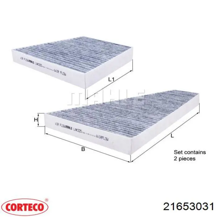 Фільтр повітряний обігрівача Corteco 21653031 ціна, від 45.07 USD