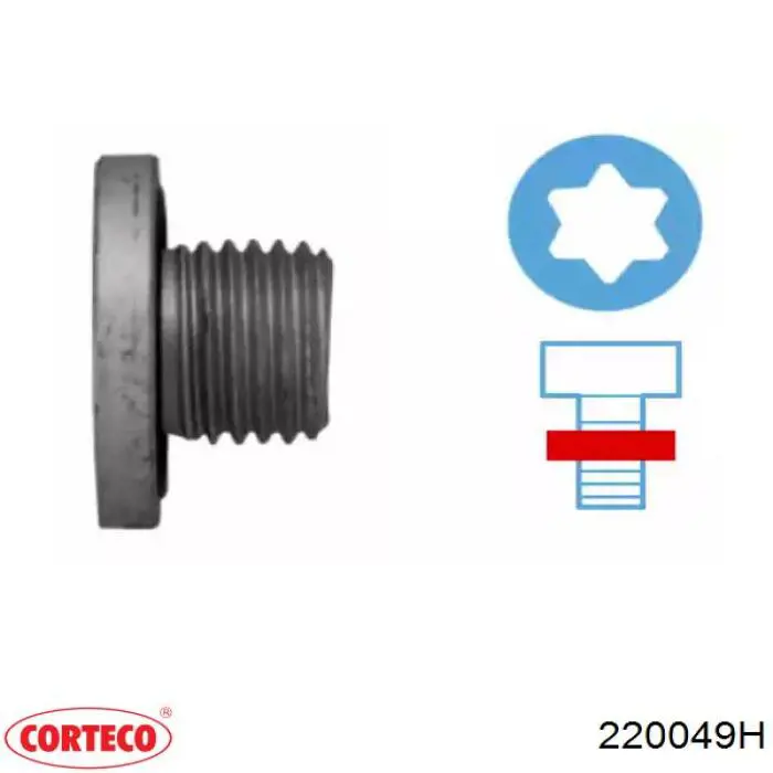 Купити 220049H Corteco Пробка піддона двигуна