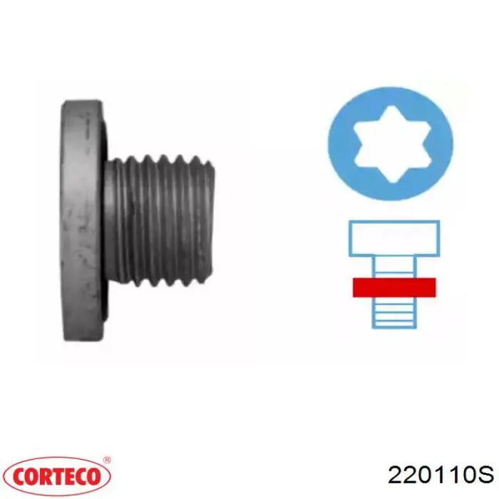 Пробка піддона двигуна Corteco 220110S ціна, від 2.36 USD