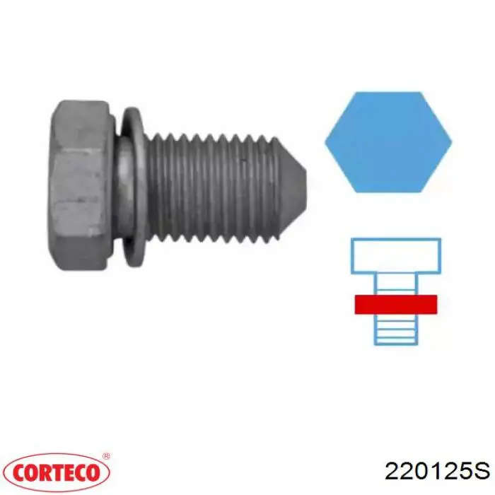 Пробка піддона двигуна 220125S Corteco