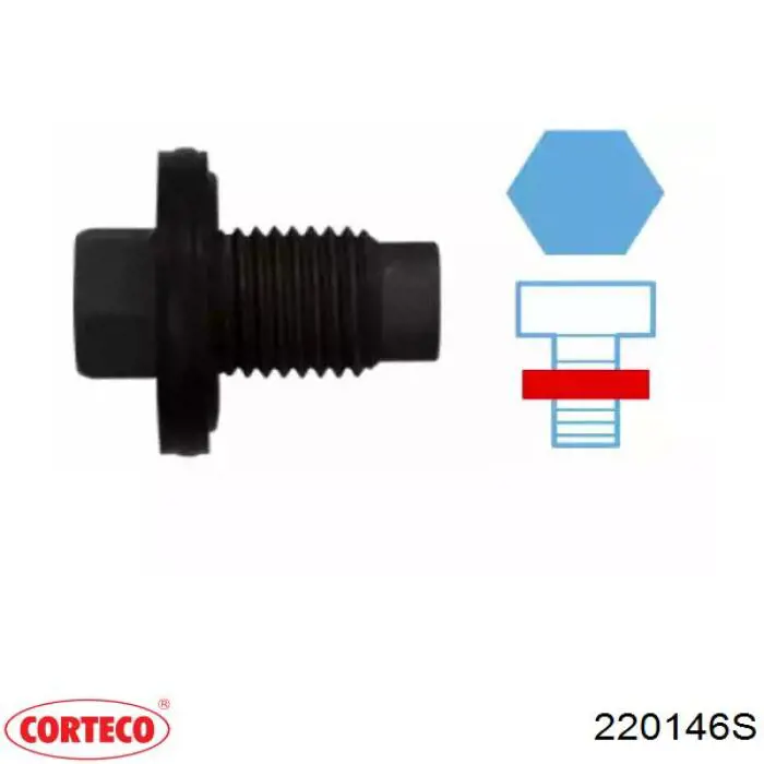 Пробка піддона двигуна 220146S Corteco