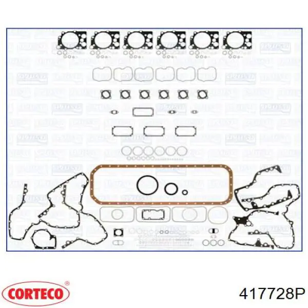 Комплект прокладок двигуна, верхній Corteco 417728P