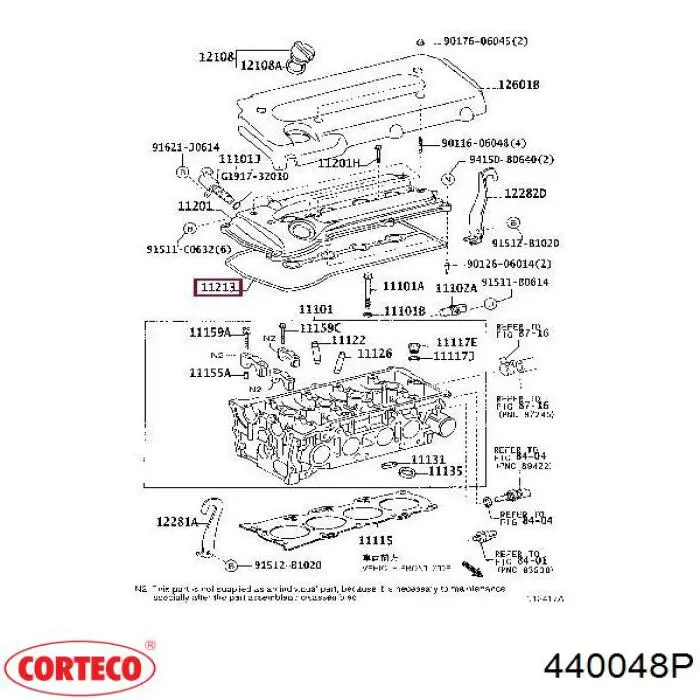 440048P Corteco Прокладка кришки клапанної 