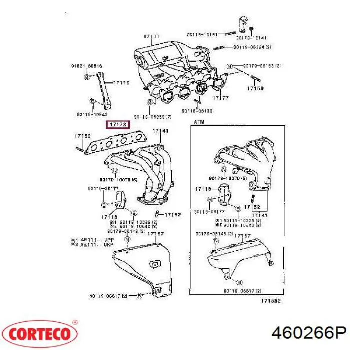 460266P Corteco Прокладка випускного колектора