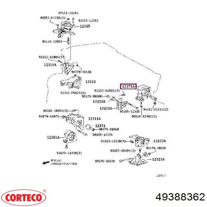 49388362 Corteco Задня подушка двигуна