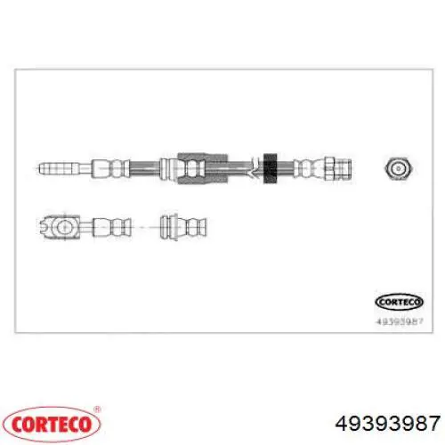 Шланг гальмівний передній 49393987 Corteco
