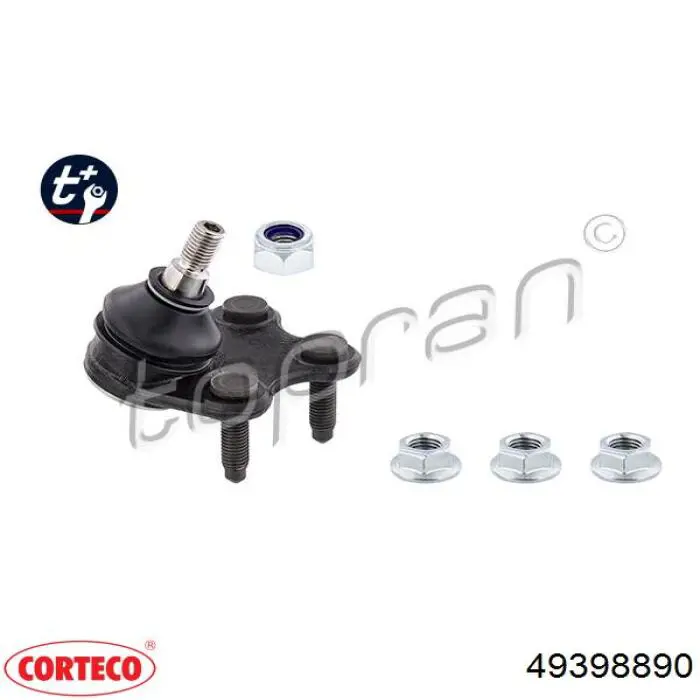 Купити 49398890 Corteco Кульова опора, нижня, ліва
