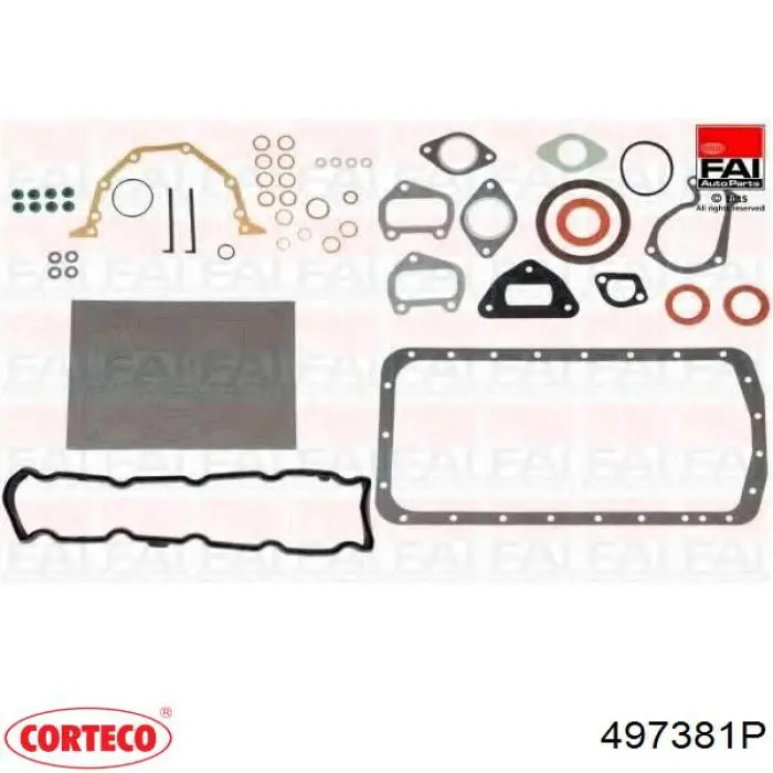 Комплект прокладок двигуна, повний Corteco 497381P ціна, від 55.47 USD