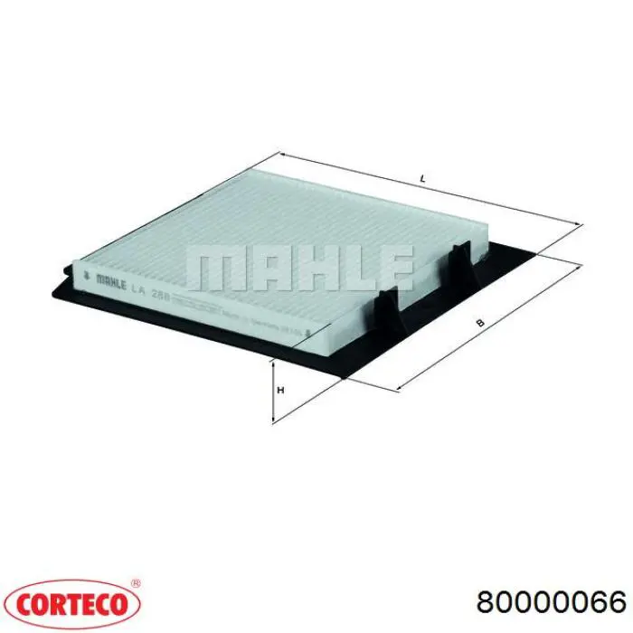 Купити 80000066 Corteco Фільтр салону вугільний