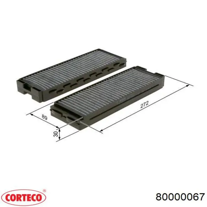 80000067 Corteco Внутрішньосалонний фільтр