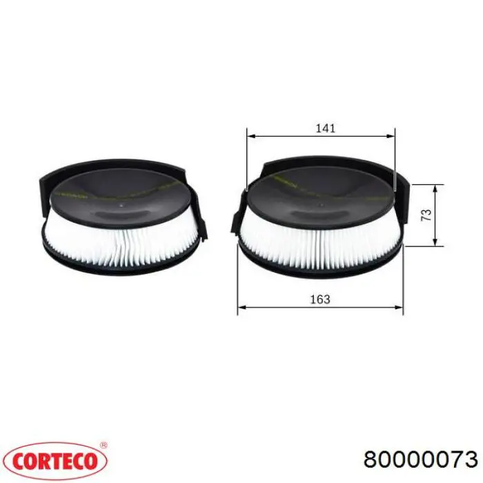 Купити 80000073 Corteco Фільтр салону вугільний